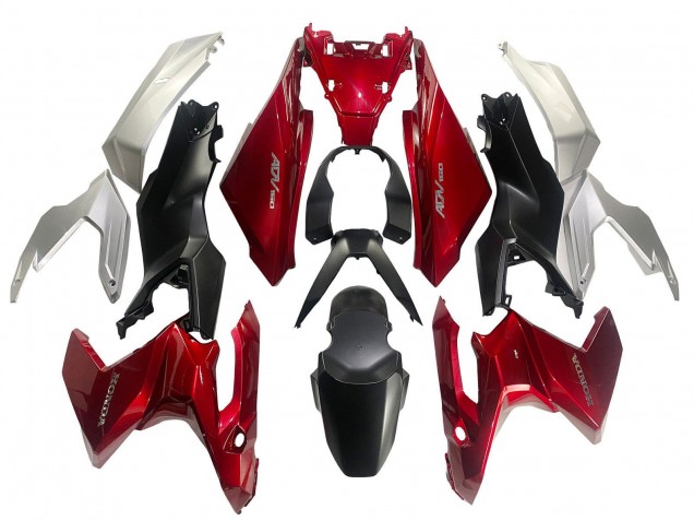 Mejores Carenados Moto Honda ADV160 2022-2024 - Plata Rojo Negro Mate