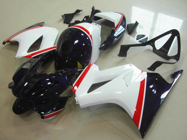 Mejores Carenado Moto Honda VFR 800 2002-2013 - Blanco Rojo Azul Oscuro