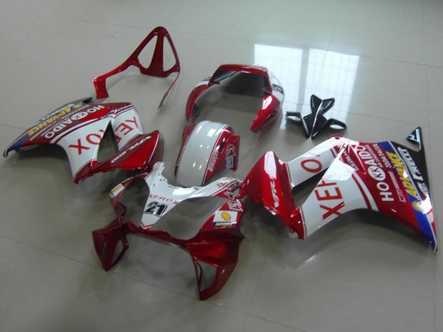 Mejores Carenados Moto Honda VFR 800 2002-2013 - Blanco Rojo Azul Xerox 21