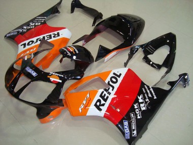 Mejores Carenados Moto Honda VTR1000 2000-2006 - Naranja Blanco Rojo Negro Brillante Repsol