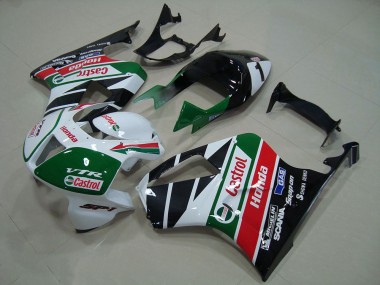 Mejores Carenado Moto Honda VTR1000 2000-2006 - Blanco Rojo Verde Negro Brillante Castrol