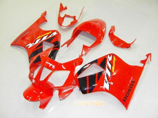 Mejores Carenado Moto Honda VTR1000 2000-2006 - Rojo Negro Brillante Raya