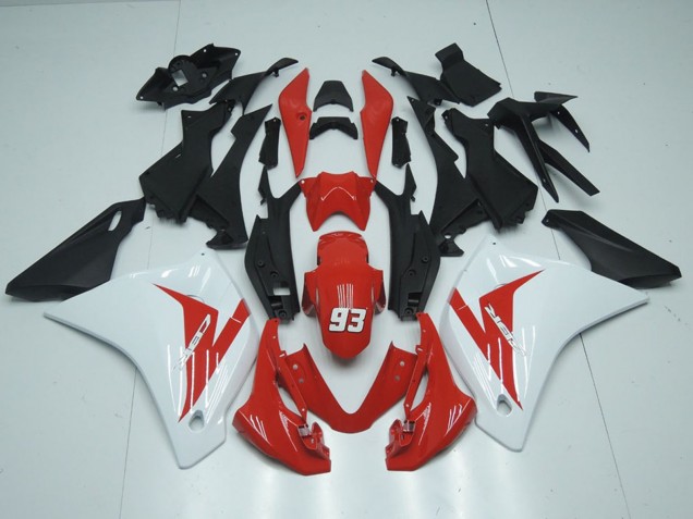 Mejores Carenados Moto Honda CBR125R 2011-2016 - Blanco Rojo Negro Mate 93