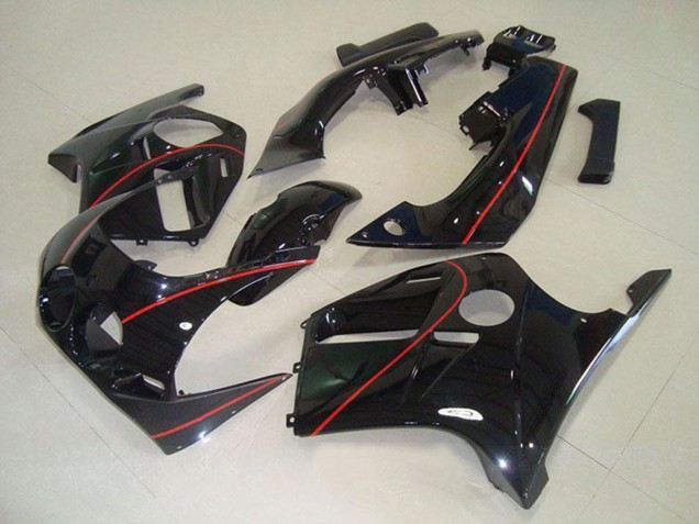 Mejores Carenados Moto Honda CBR250RR MC19 1988-1989 - Negro Brillante Rojo Línea