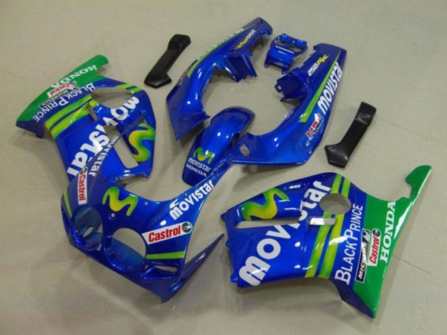 Mejores Carenados Moto Honda CBR250RR MC19 1988-1989 - Azul Verde Blanco MoviStar Rojo Castrol