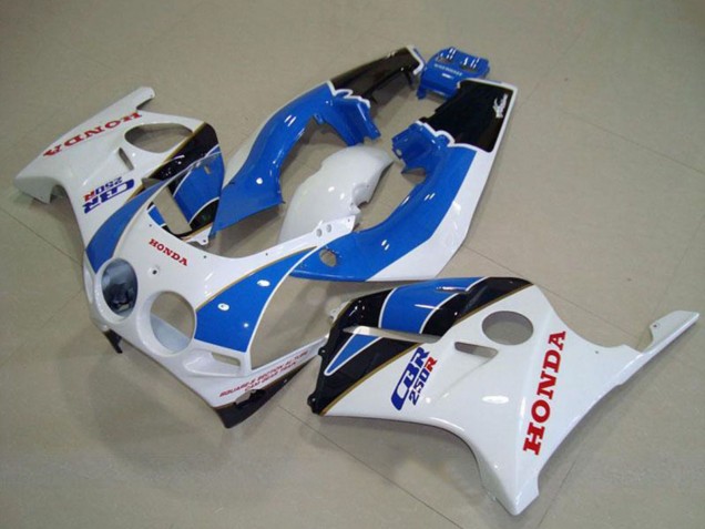 Mejores Carenados Moto Honda CBR250RR MC19 1988-1989 - Blanco Azul Claro Negro Brillante