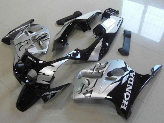 Mejores Carenados Moto Honda CBR250RR MC19 1988-1989 - Plata Negro Brillante