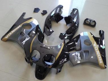 Mejores Carenados Moto Honda CBR250RR MC22 1990-1998 - Gris Oro Negro Brillante