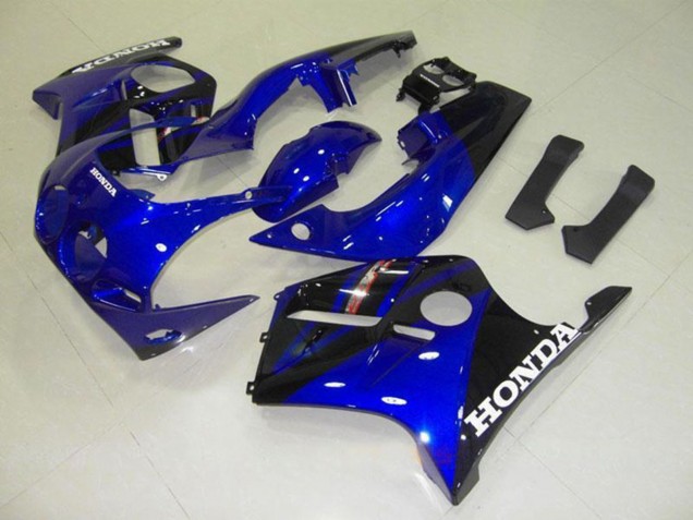 Mejores Carenados Moto Honda CBR250RR MC22 1990-1998 - Azul Negro Brillante Blanco Calcomanía