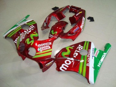 Mejores Carenados Moto Honda CBR250RR MC22 1990-1998 - Rojo Blanco Verde MoviStar