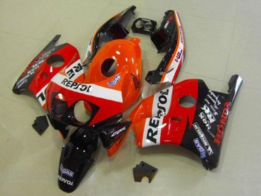 Mejores Carenados Moto Honda CBR250RR MC22 1990-1998 - Naranja Blanco Rojo Negro Brillante HRC Repsol