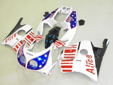 Mejores Carenados Moto Honda CBR250RR MC22 1990-1998 - Blanco Rojo Azul Star Alice