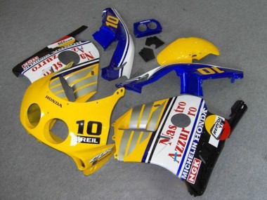 Mejores Carenados Moto Honda CBR250RR MC22 1990-1998 - Amarillo Azul Plata Blanco Rojo Nastro Azzurro Breil 10