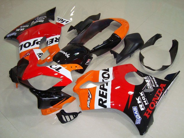 Mejores Carenado Moto Honda CBR600 F4i 2004-2007 - Naranja Blanco Rojo Negro Brillante Repsol