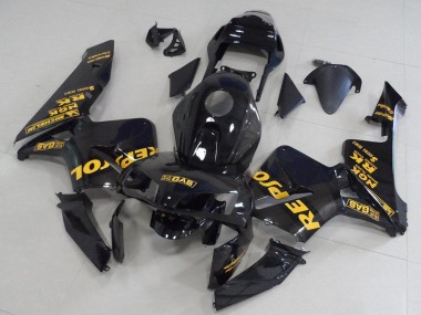 Mejores Carenados Moto Honda CBR600RR 2003-2004 - Negro Brillante Oro Repsol