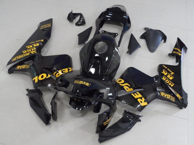 Mejores Carenados Moto Honda CBR600RR 2003-2004 - Negro Brillante Oro Repsol