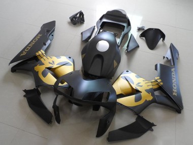 Mejores Carenados Moto Honda CBR600RR 2003-2004 - Negro Mate Oro