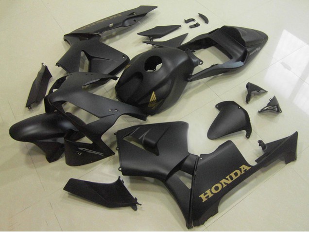 Mejores Carenados Moto Honda CBR600RR 2003-2004 - Negro Mate Oro Calcomanía