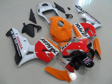 Mejores Carenados Moto Honda CBR600RR 2003-2004 - Naranja Blanco Rojo Negro Brillante Repsol HRC