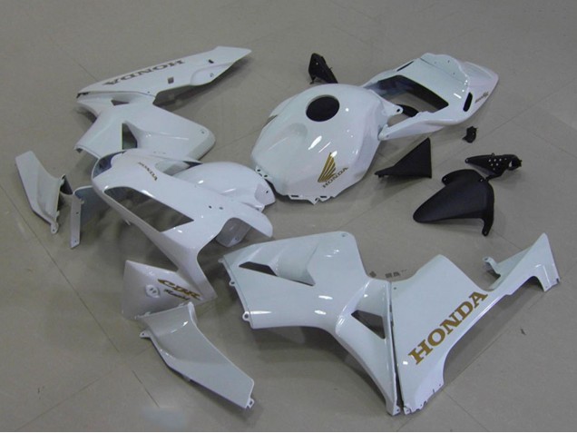 Mejores Carenados Moto Honda CBR600RR 2003-2004 - Blanco Oro Calcomanías