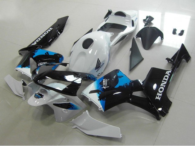Mejores Carenados Moto Honda CBR600RR 2003-2004 - Blanco Azul Negro Brillante