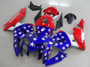 Mejores Carenados Moto Honda CBR600RR 2005-2006 - Rojo Azul Blanco American Flag