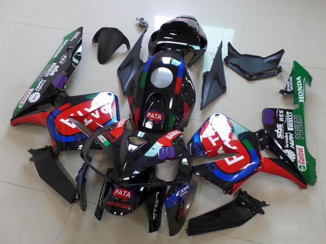 Mejores Carenados Moto Honda CBR600RR 2005-2006 - Negro Rojo Verde Pata