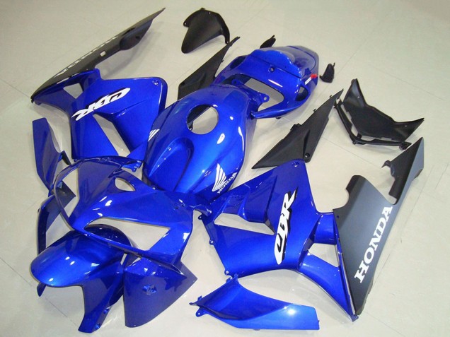 Mejores Carenados Moto Honda CBR600RR 2005-2006 - Azul Negro Blanco Calcomanía