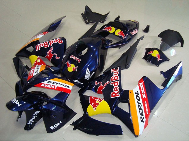 Mejores Carenados Moto Honda CBR600RR 2005-2006 - Azul Oscuro Naranja Rojo Bull Repsol