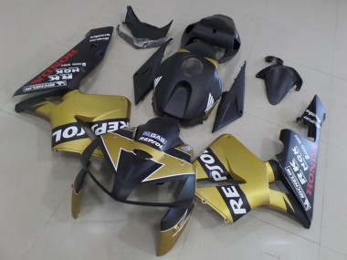 Mejores Carenados Moto Honda CBR600RR 2005-2006 - Negro Mate Oro Repsol