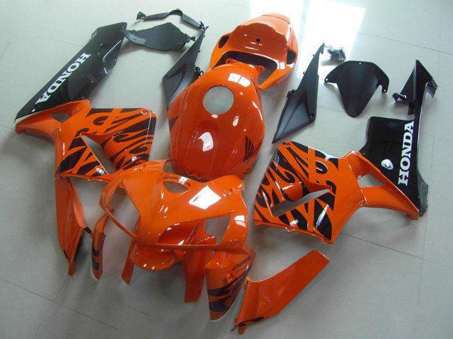 Mejores Carenados Moto Honda CBR600RR 2005-2006 - Naranja Negro Llama