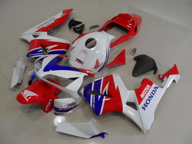 Mejores Carenados Moto Honda CBR600RR 2005-2006 - Blanco Rojo Azul Motul HRC