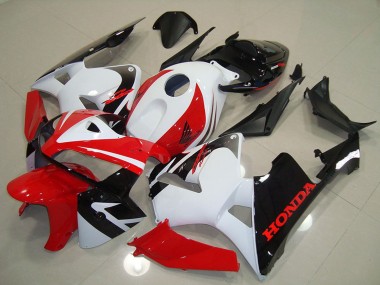 Mejores Carenado Moto Honda CBR600RR 2005-2006 - Blanco Rojo Negro