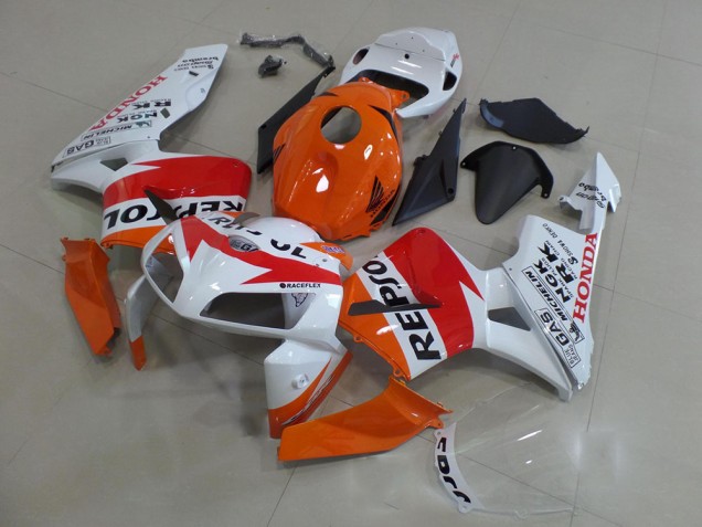 Mejores Kit Carenados Moto Honda CBR600RR 2005-2006 - Naranja Blanco Rojo Negro Brillante Repsol