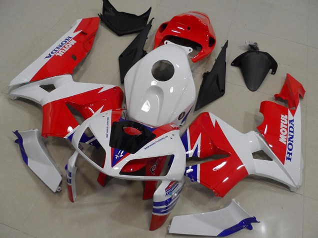 Mejores Carenados Moto ABS Honda CBR600RR 2005-2006 - Blanco Rojo Azul