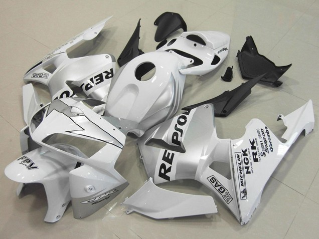 Mejores Carenados Moto Honda CBR600RR 2005-2006 - Blanco Plata Negro Repsol