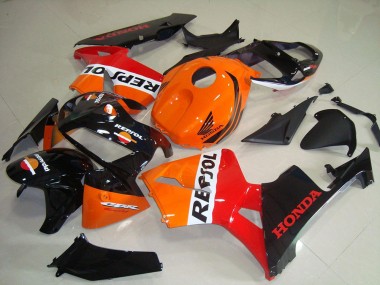 Mejores Kits Carenado Moto Honda CBR600RR 2005-2006 - Naranja Blanco Rojo Negro Brillante Repsol