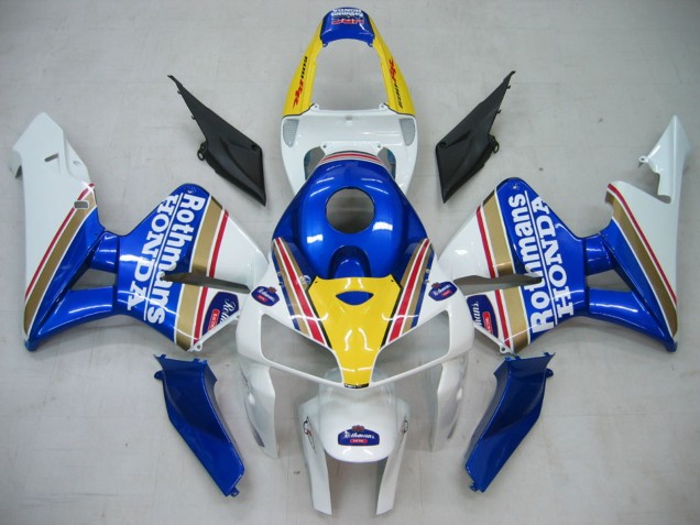 Mejores Carenados Moto Honda CBR600RR 2005-2006 - Azul Blanco Amarillo Rothmans