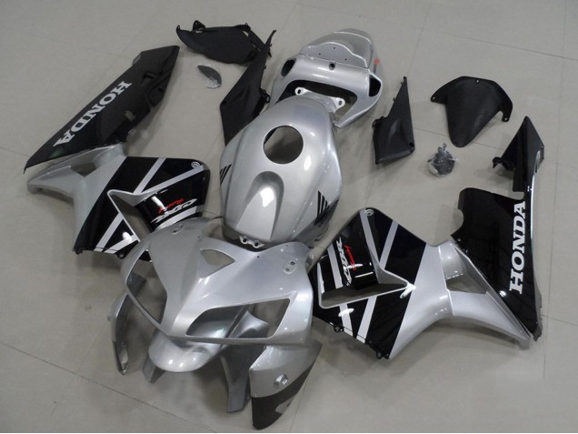 Mejores Carenados Moto Honda CBR600RR 2005-2006 - Plata Negro Brillante