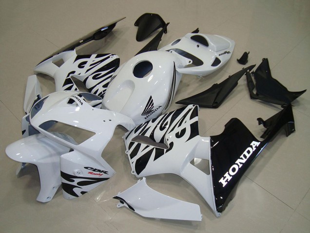 Mejores Carenados Moto Honda CBR600RR 2005-2006 - Blanco Negro Llama