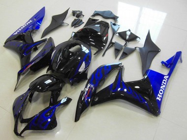 Mejores Carenados Moto Honda CBR600RR 2007-2008 - Negro Brillante Azul Llama