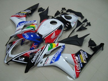 Mejores Carenados Moto Honda CBR600RR 2007-2008 - Blanco Rojo Azul Negro Brillante EuroBet