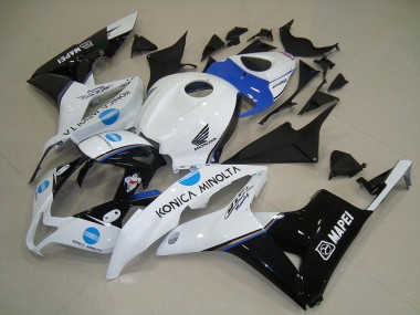 Mejores Carenados Moto Honda CBR600RR 2007-2008 - Blanco Azul Negro Brillante Konica Minolta