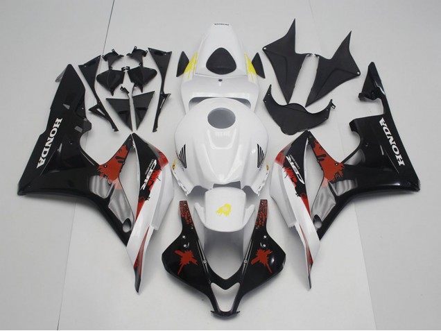 Mejores Carenados Moto Honda CBR600RR 2007-2008 - Blanco Rojo Amarillo Negro Brillante Limited Edition