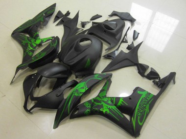 Mejores Carenados Moto Honda CBR600RR 2007-2008 - Verde Negro Mate Cráneo