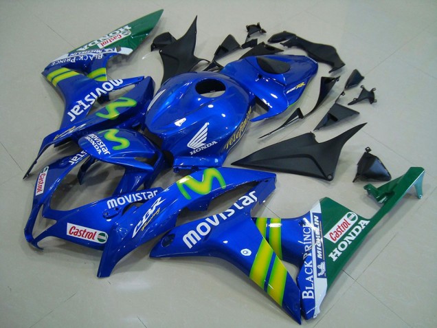 Mejores Carenado Moto Honda CBR600RR 2007-2008 - Azul Verde MoviStar Castrol