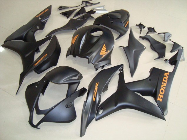 Mejores Carenados Moto Honda CBR600RR 2007-2008 - Negro Mate Oro Calcomanías