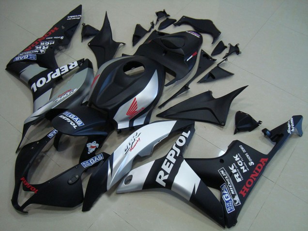 Mejores Carenados Moto Honda CBR600RR 2007-2008 - Negro Mate Plata Repsol