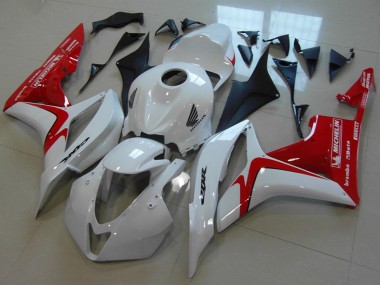 Mejores Carenados Moto Honda CBR600RR 2007-2008 - Blanco Rojo EstiloCarrera