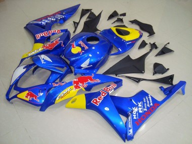 Mejores Carenado Moto Honda CBR600RR 2007-2008 - Azul Amarillo Rojo Bull